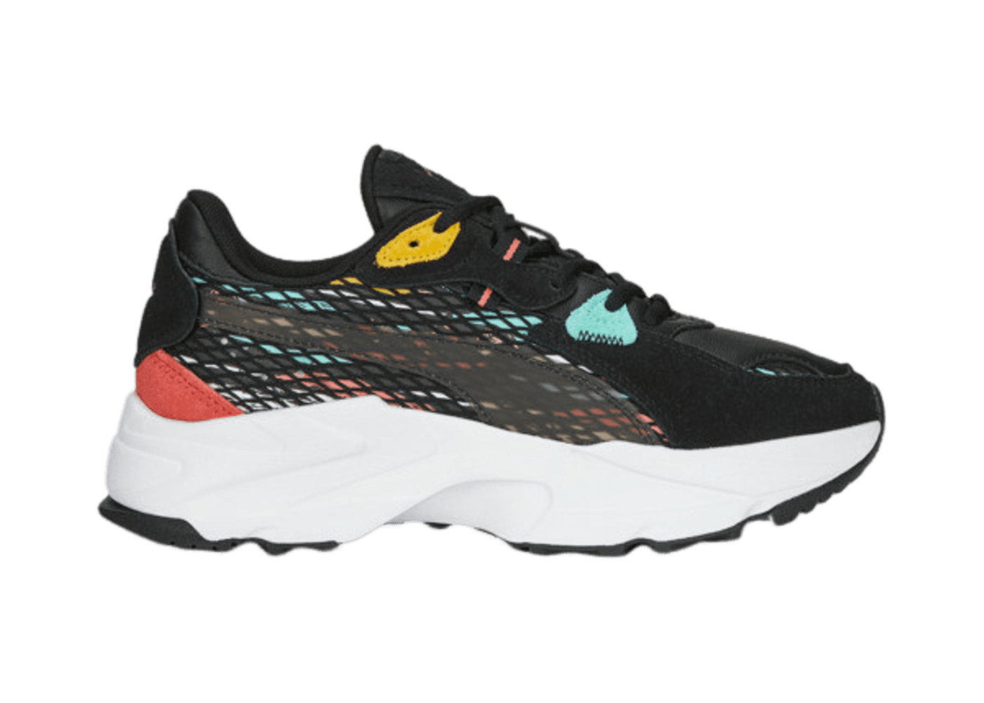 PUMA WAL Mas Camp Orkid Sneakers in Black/White/Electric Peppermint