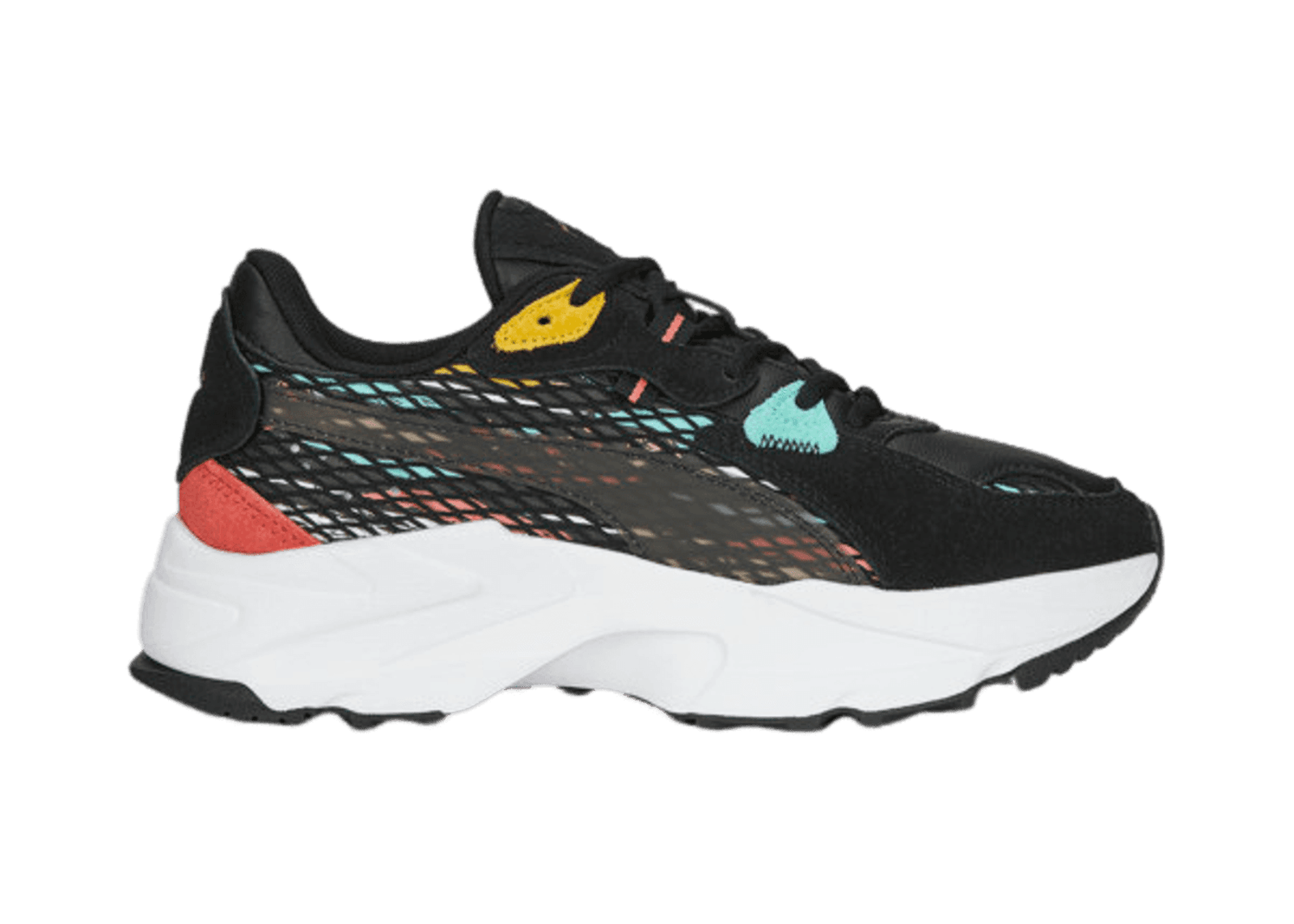 PUMA WAL Mas Camp Orkid Sneakers in Black/White/Electric Peppermint