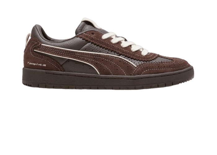 PUMA We Are Legends Renaissance Premier Court Sneakers in Dark Chocolate/Alpine Snow