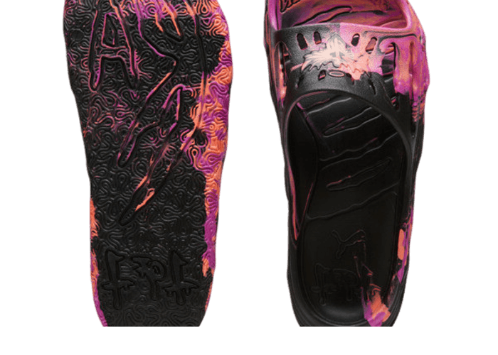 PUMA x LAMELO BALL MB.03 Basketball Slides in Black/Deep Orchid/Fluro Peach Pes