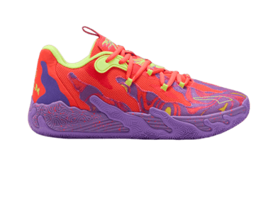 PUMA x LAMELO BALL MB.03 Lo Lava Basketball in Purple Glimmer/Red Blast (GS)