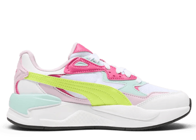 PUMA X-Ray Speed Sneakers in White/Electric Lime/Grape Mist