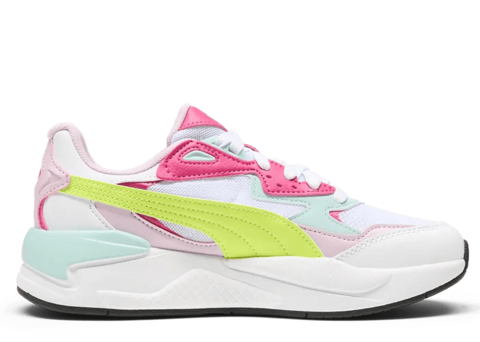 PUMA X-Ray Speed Sneakers in White/Electric Lime/Grape Mist