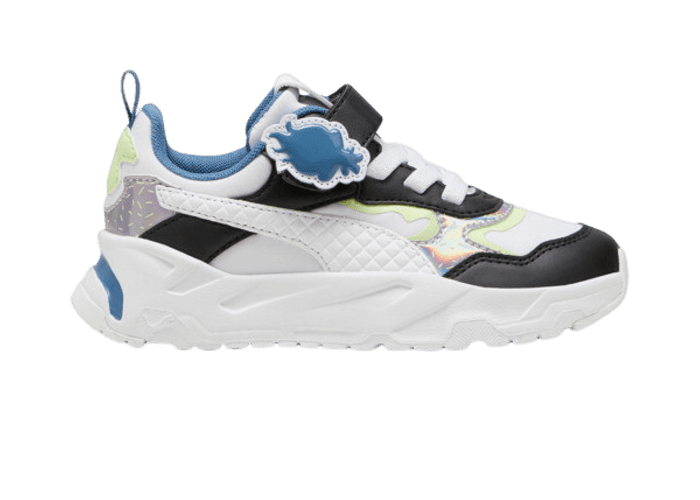 PUMA x TROLLS Trinity Sneakers in White/Black/Cool Cucumber (PS)