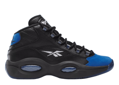 Reebok Question Mid Black Blue Toe