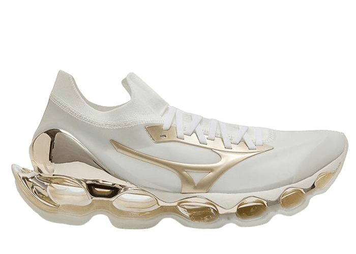Sorayama x Mizuno Wave Prophecy White Gray Gold