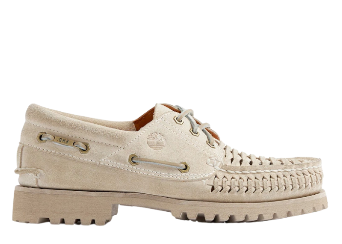 Timberland Authentic 3-Eye Boat Shoe END White Suede - TB0A6A7FEZ21