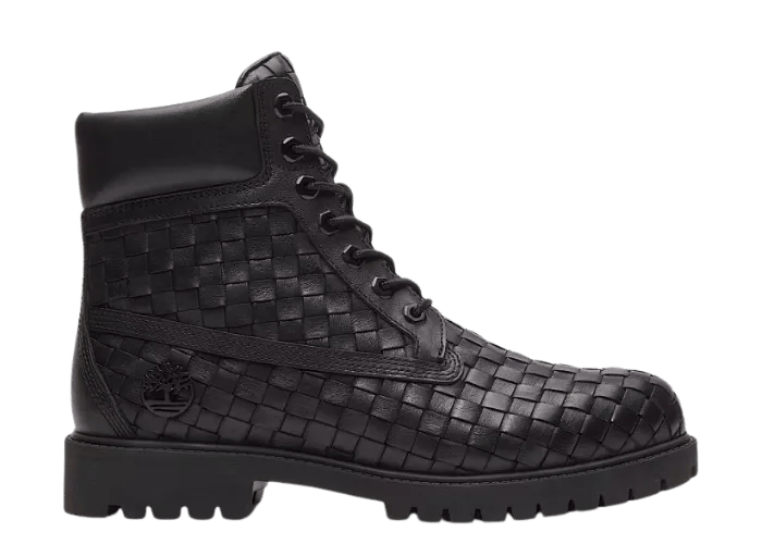 Timberland Woven 6 Inch Lace Up Full Grain Booth Black